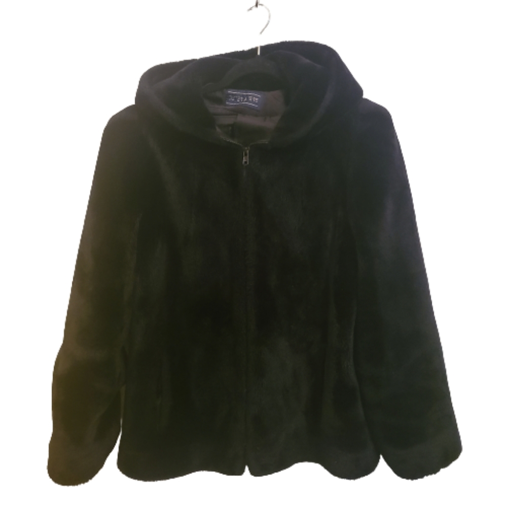 Outerlayers Vintage Black Faux Mink Fur Coat